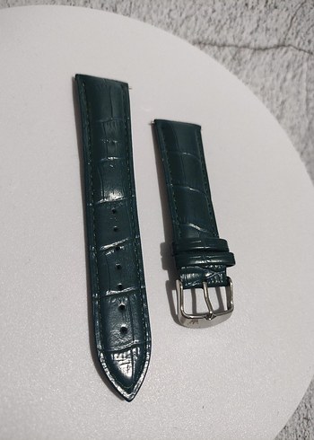 22mm Deri Kadın&Erkek Unisex Yeşil Kol Saati Kordonu - Görsel 4