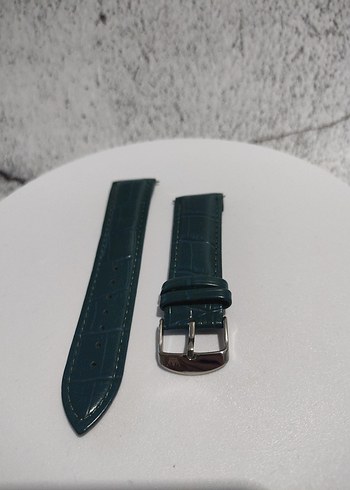 22mm Deri Kadın&Erkek Unisex Yeşil Kol Saati Kordonu - Görsel 2