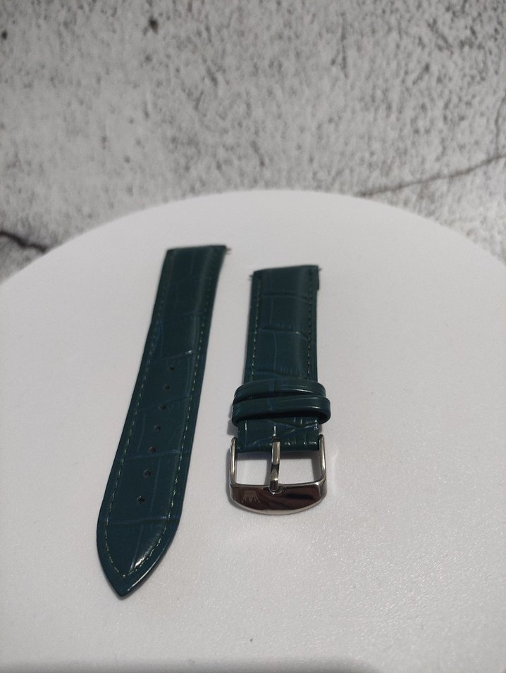 22mm Deri Kadın&Erkek Unisex Yeşil Kol Saati Kordonu - Görsel 2