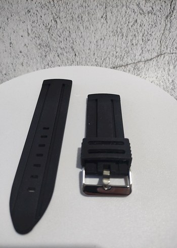 28mm Slikon Kadın&Erkek Unisex Siyah Kol Saati Kordonu. - Görsel 4