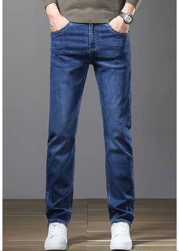 Erkekler İçin Kışlık Termal Kalın Kot Pantolon - Görsel 5