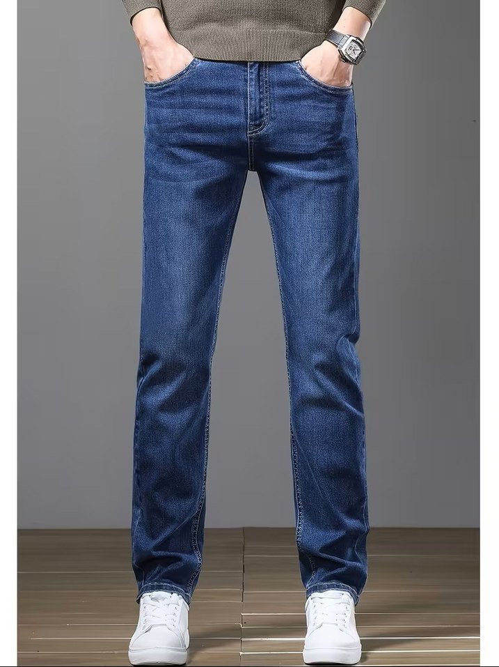 Erkekler İçin Kışlık Termal Kalın Kot Pantolon - Görsel 5