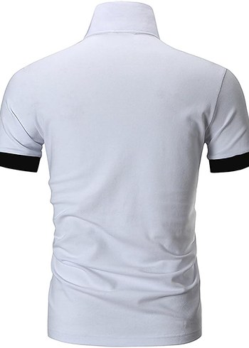 Erkek Polo Gömlek Yazlık Kısa Kollu Kontrast Placket Tişört - Görsel 2