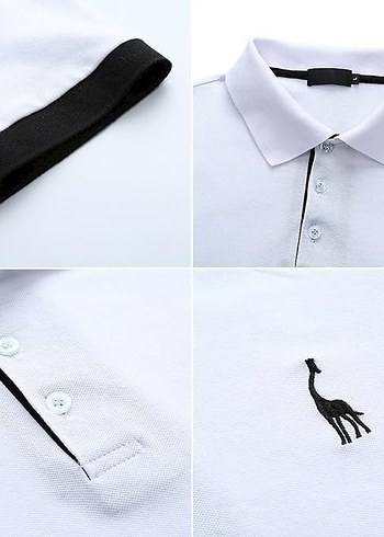 Erkek Polo Gömlek Yazlık Kısa Kollu Kontrast Placket Tişört - Görsel 4