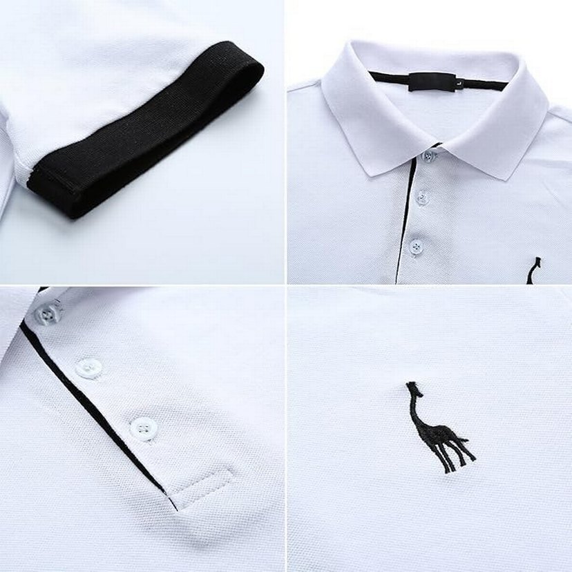 Erkek Polo Gömlek Yazlık Kısa Kollu Kontrast Placket Tişört - Görsel 4