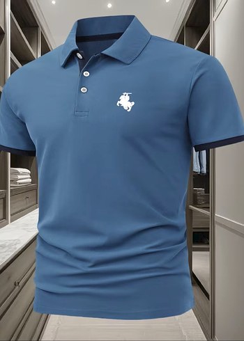 Şövalye Baskılı Erkek Polo Tişört - Görsel 2