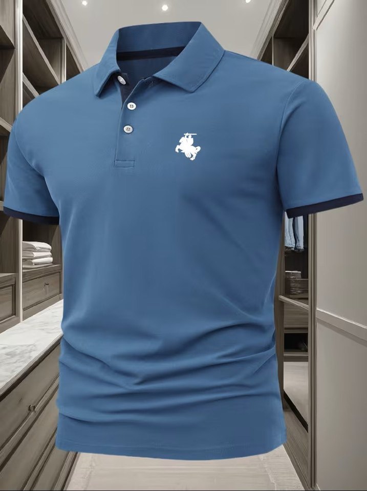 Şövalye Baskılı Erkek Polo Tişört - Görsel 2