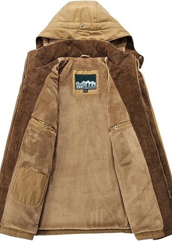 Erkek Kapüşonlu Günlük Rüzgarlık Mont Polar Askeri Parka - Görsel 2