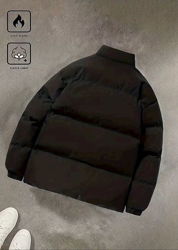 Erkek İçi Kürklü Dik Yaka Şişme Mont - Görsel 3