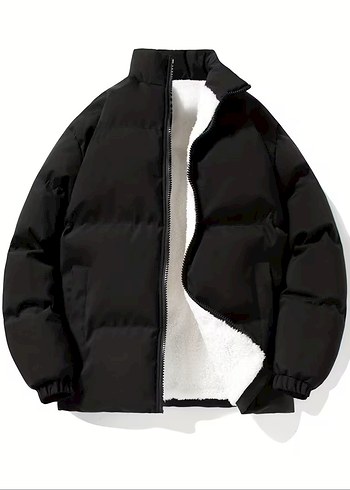 Erkek İçi Kürklü Dik Yaka Şişme Mont - Görsel 5