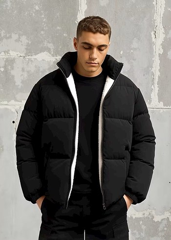 Erkek İçi Kürklü Dik Yaka Şişme Mont - Görsel 6