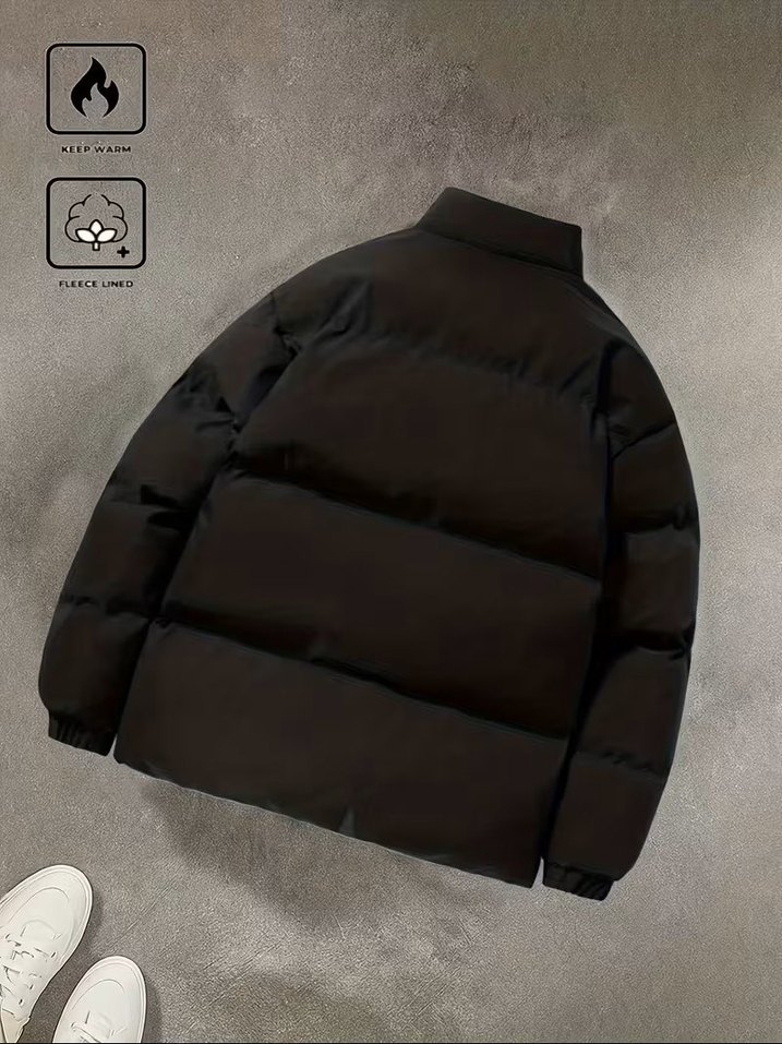 Erkek İçi Kürklü Dik Yaka Şişme Mont - Görsel 3