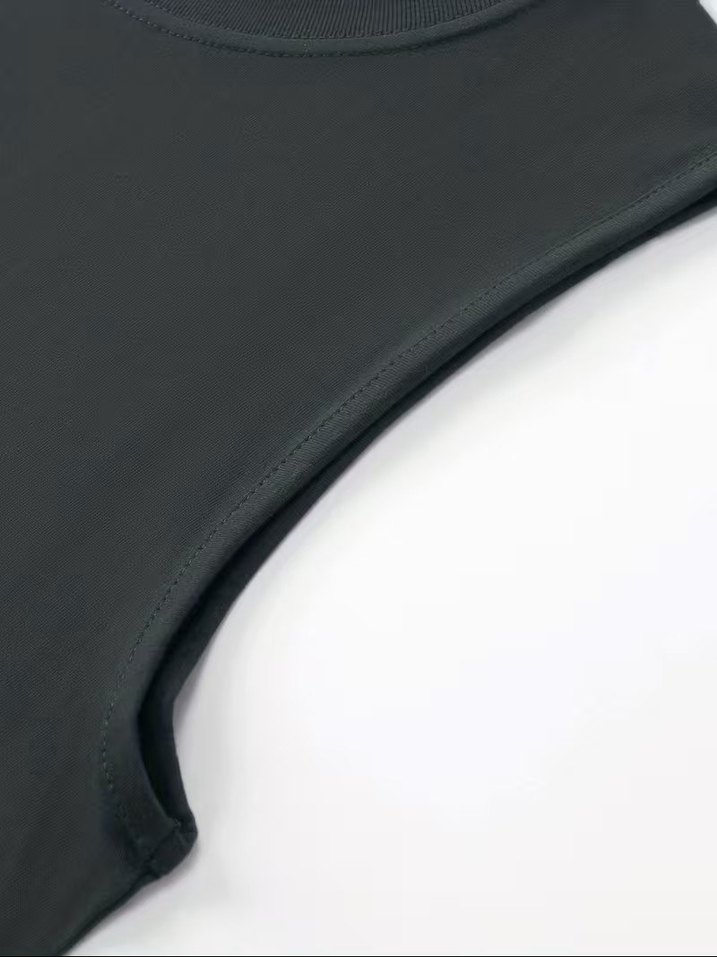 E109 Erkek I Hate People Baskılı Kolsuz Tişört füme - Görsel 4