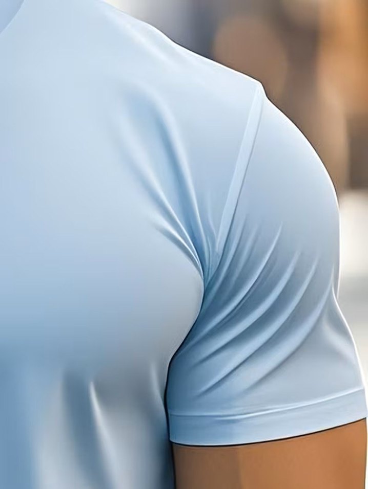 E103 Erkek Kısakol Tişört Turkuaz - Görsel 4