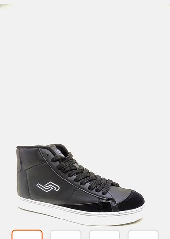 Jump Siyah Deri Bagcikli Sneaker