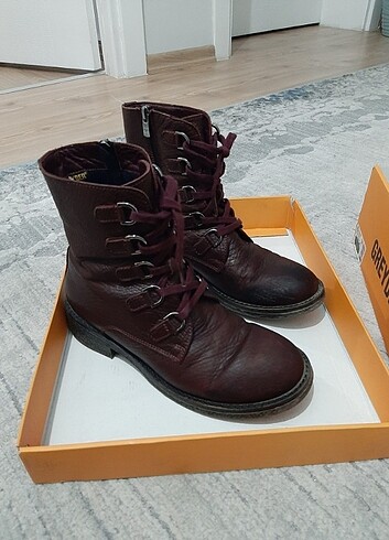 Greyder hakiki deri bordo bot