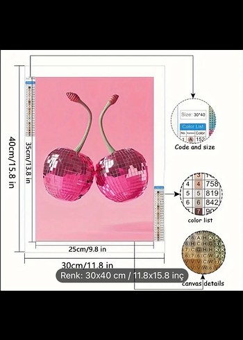 Kiraz Disko Topu Elmas Boyama Seti - Görsel 2