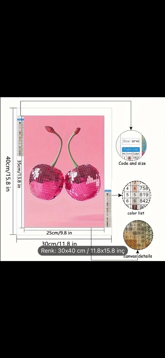 Kiraz Disko Topu Elmas Boyama Seti - Görsel 2