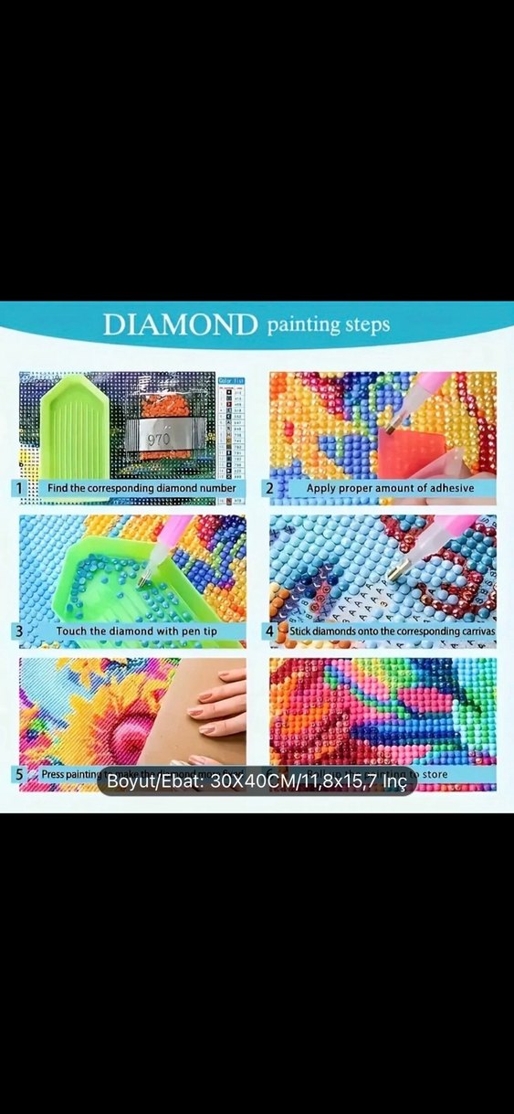 Lilyum Çiçeği Elmas Boyama Seti - Görsel 3