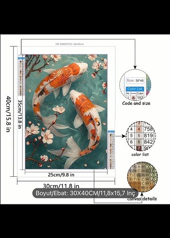 Koi Balığı Elmas Boyama Seti - Görsel 4