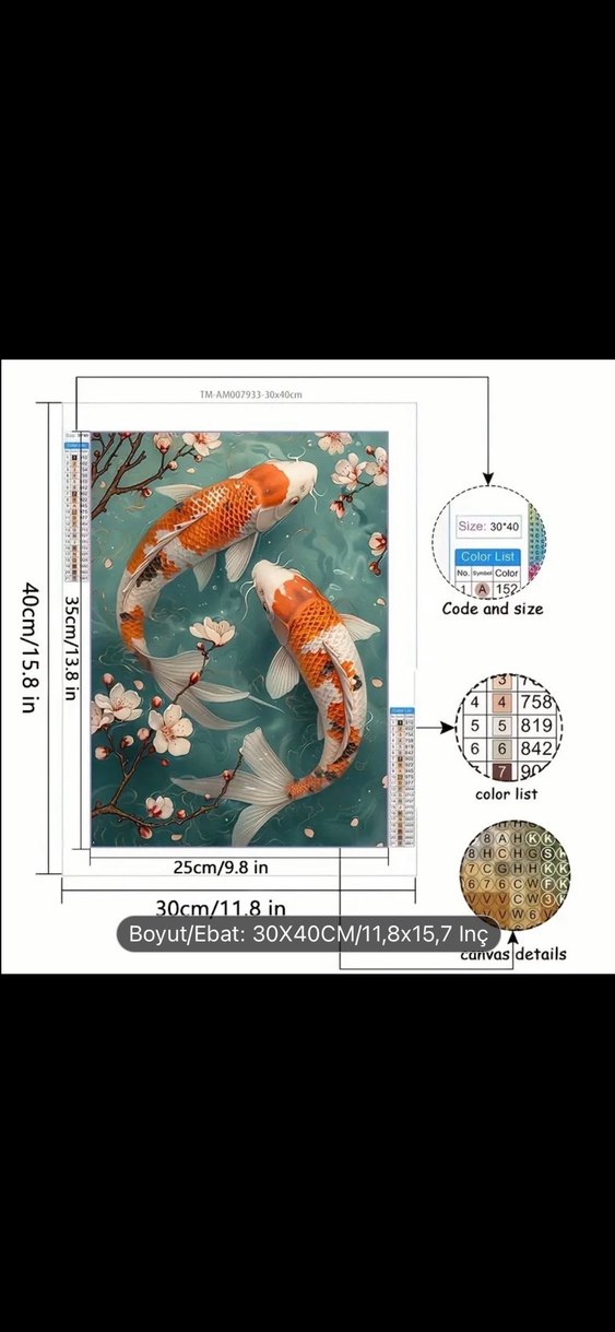 Koi Balığı Elmas Boyama Seti - Görsel 4