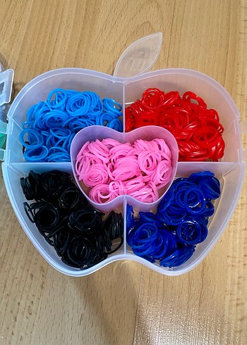 14 Renkli Elastik Bileklik Yapma Seti Elma Kutuda - Görsel 2