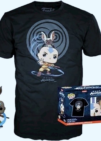 Avatar The Last Airbender-Aang with Momo Funko (GITD) ve Tişört - Görsel 2