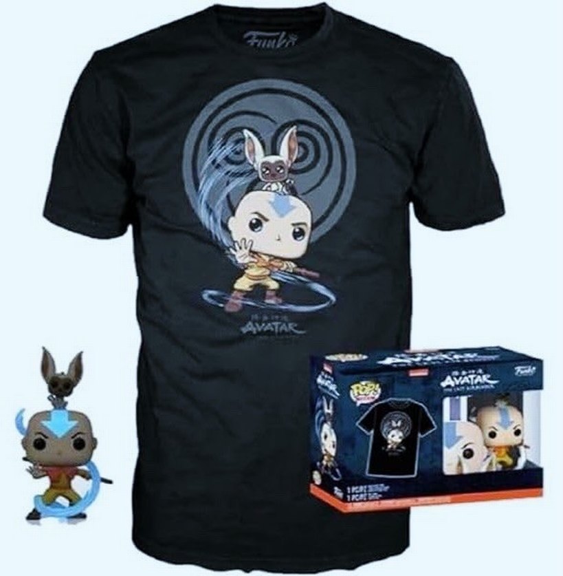 Avatar The Last Airbender-Aang with Momo Funko (GITD) ve Tişört - Görsel 2