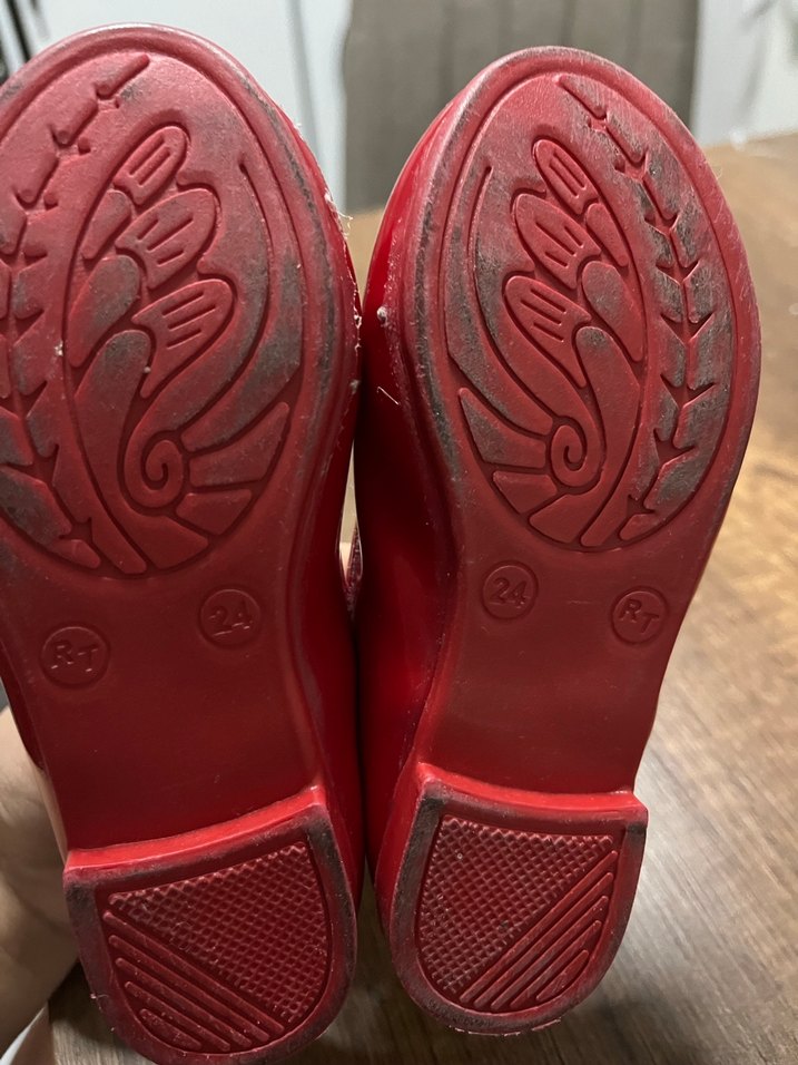 Kırmızı Fiyonklu Kız Çocuk Babet Ayakkabı - Görsel 2