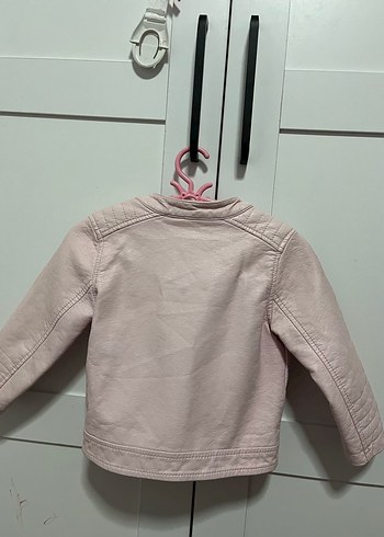Kız Çocuk Pembe Deri Ceket - Görsel 3