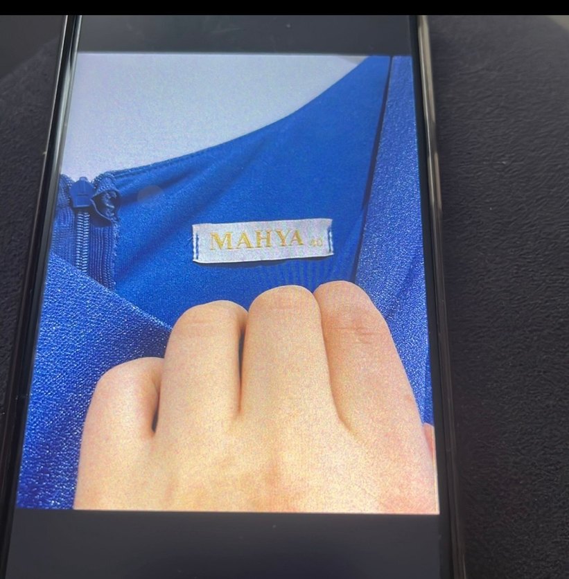 Mavi V Yakalı Uzun Abiye Elbise - Görsel 2