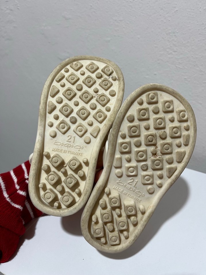 Kız Çocuk Beyaz Bantlı Kauçuk Sandalet - Görsel 2