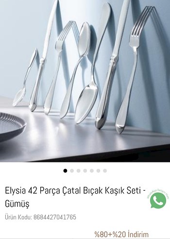 Elysia 42 Parça Gümüş Çatal Bıçak Kaşık Seti