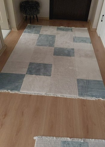 Gri Kareli Çağdaş Halı - Görsel 3