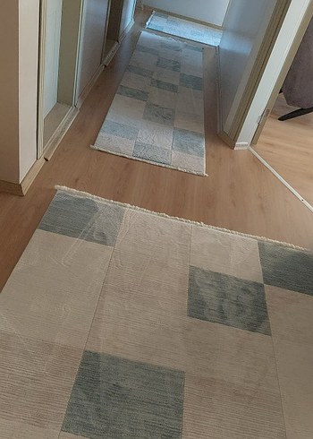 Gri Kareli Çağdaş Halı - Görsel 5