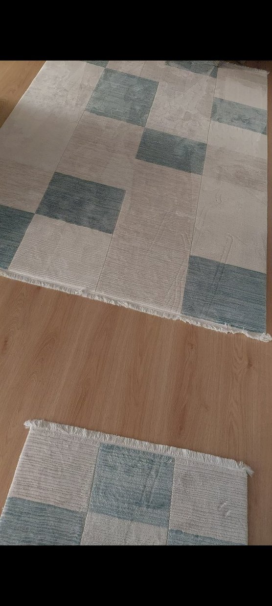 Gri Kareli Çağdaş Halı - Görsel 4