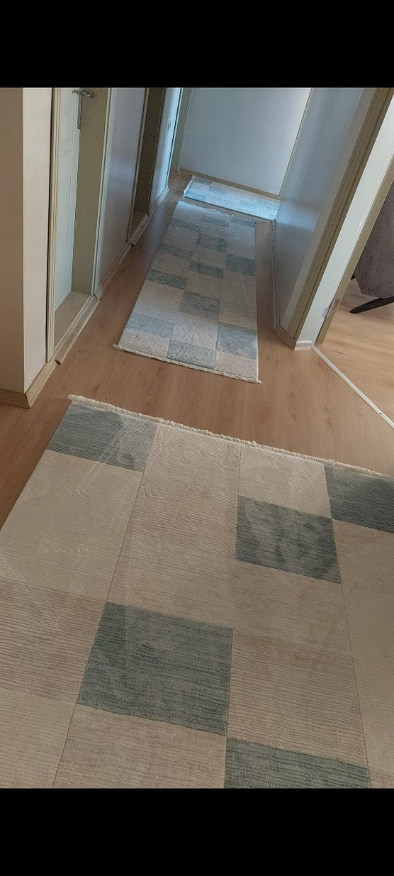 Gri Kareli Çağdaş Halı - Görsel 5