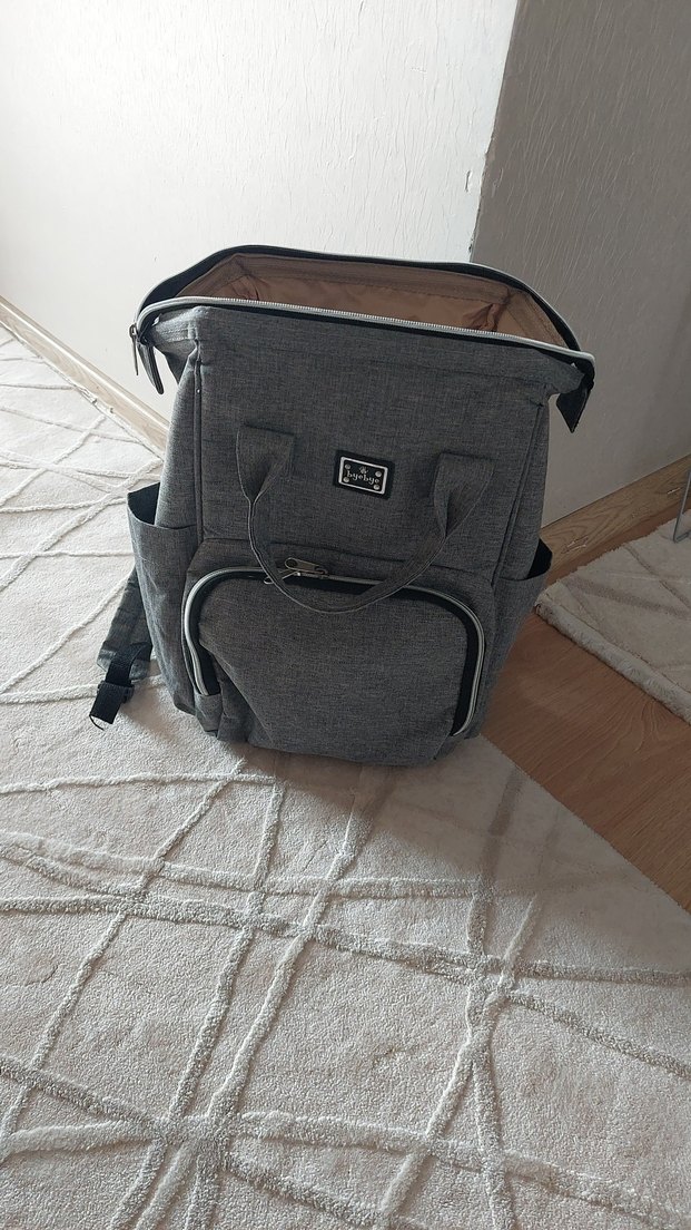 Gri Desensiz Bebek Çantası - Görsel 5