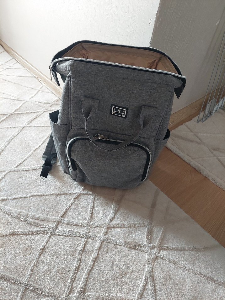 Gri Desensiz Bebek Çantası - Görsel 4