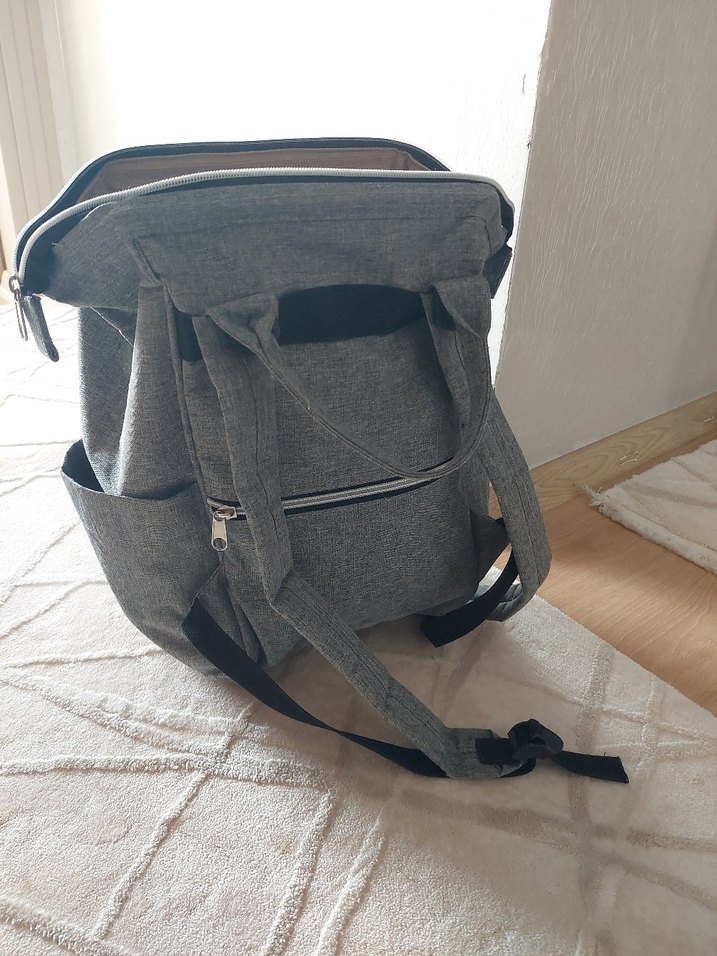 Gri Desensiz Bebek Çantası - Görsel 2