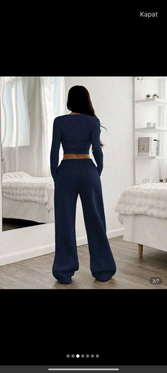 Gri Rahat Kesim Kadın Eşofman Altı - Görsel 3