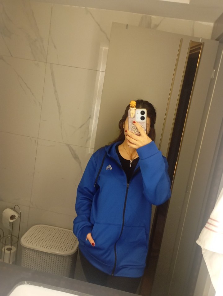 Kadın Mavi Fermuarlı lacivert ceket - Görsel 2