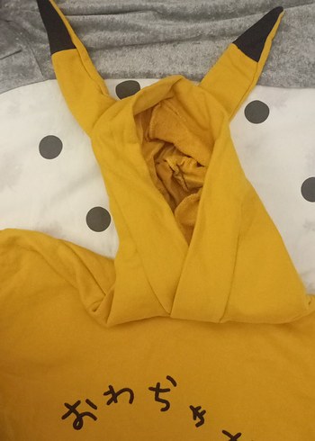 Sarı Kapüşonlu Kadın Sweatshirt - Görsel 2