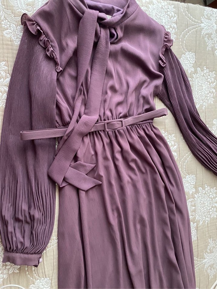 Pilili Mor Abiye Elbise - Görsel 3