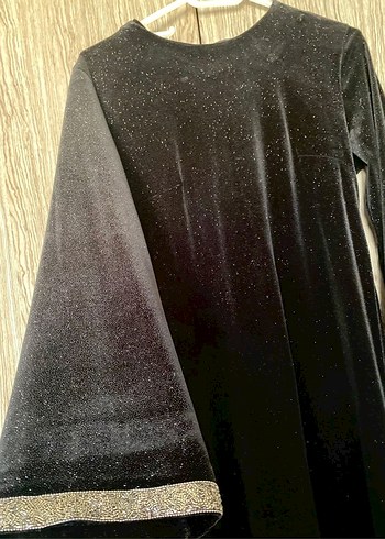 Uzun Siyah Gotik Kadın Elbise - Görsel 2