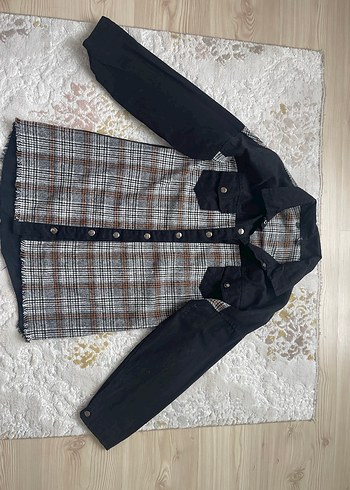 Düğmeli Kareli Kadın Ceket - Görsel 2