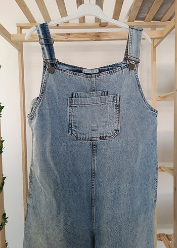 Diğer Mavi Kot Bohem Askılı Bol Kesim Tulum