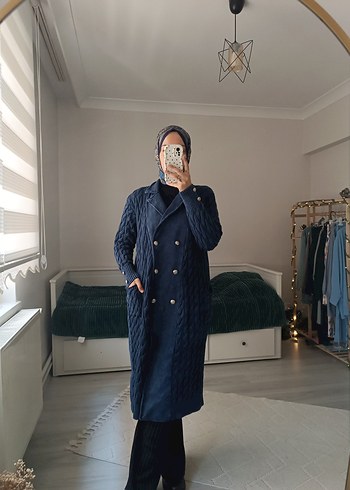 Kot Uzun Triko Kadın Trençkot