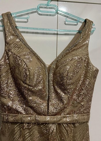 Gold uzun abiye - Görsel 4