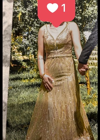 Gold uzun abiye - Görsel 2